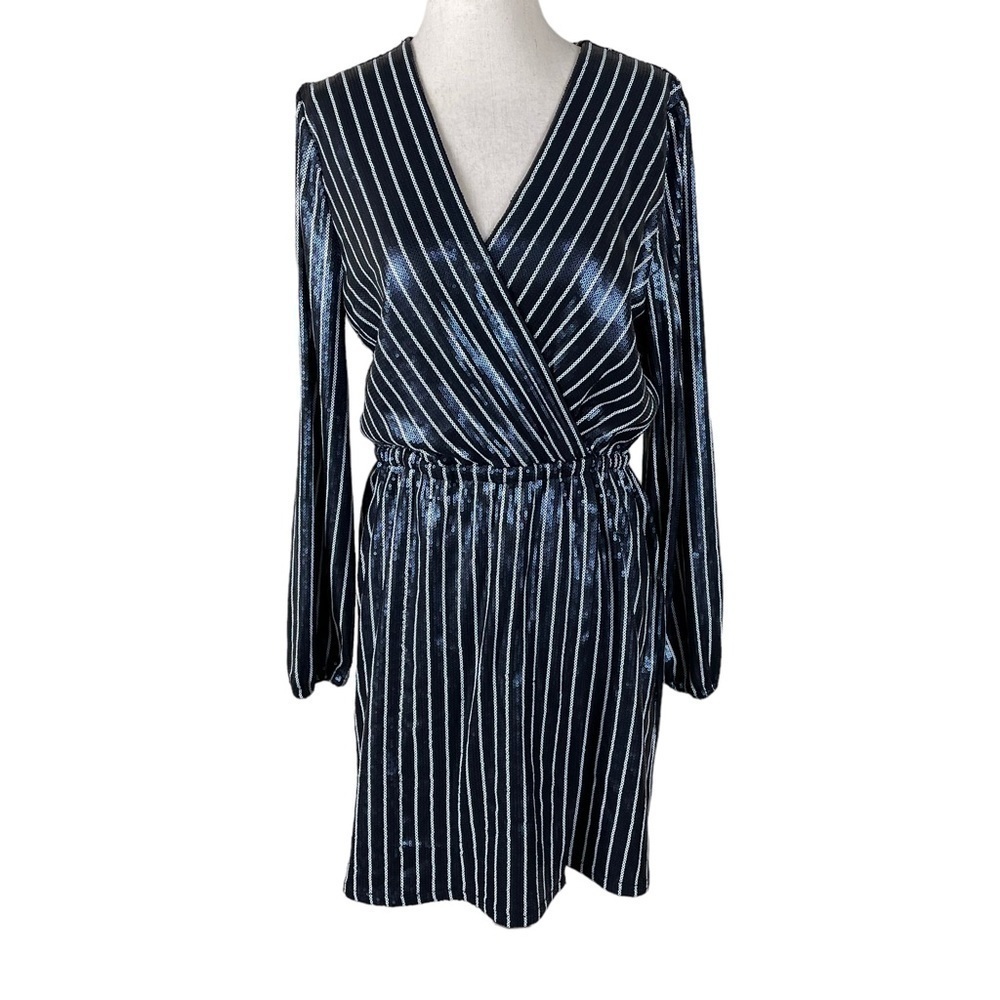 Jack by BB Dakota Blue/White Sequin Dress